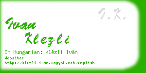 ivan klezli business card